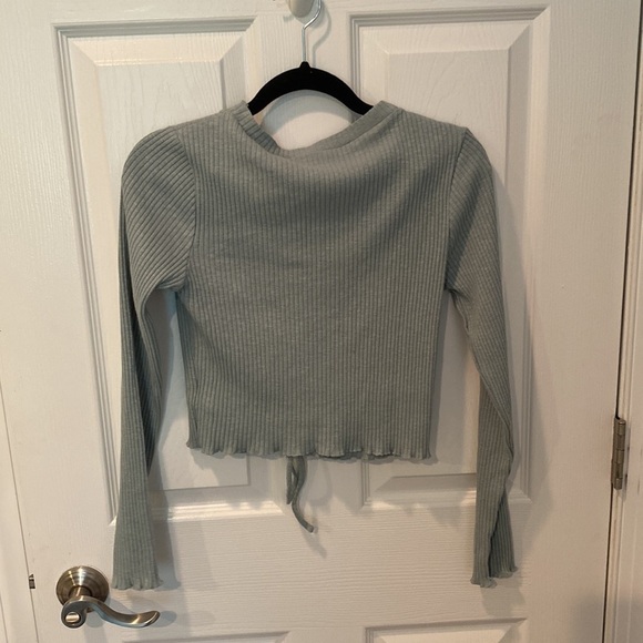 TopShop Tie Front long Sleeve Top - Picture 6 of 6